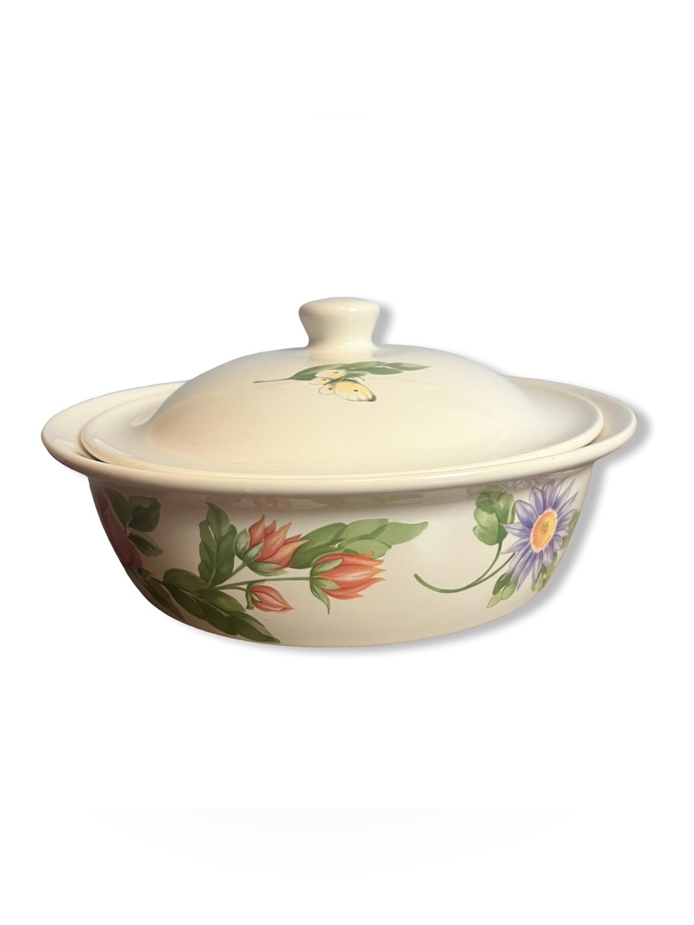 Pfaltzgraff Portfolio Dahlia Round Covered Casserole Dish Lid 8 Inch Floral